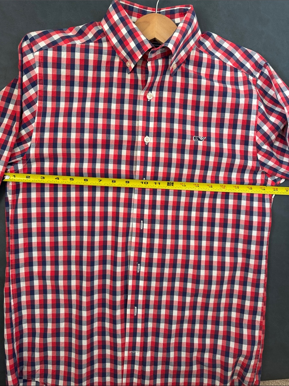 Vineyard Vines Red, Navy & White Check Button-Down Shirt Mens - Picture 4 of 6
